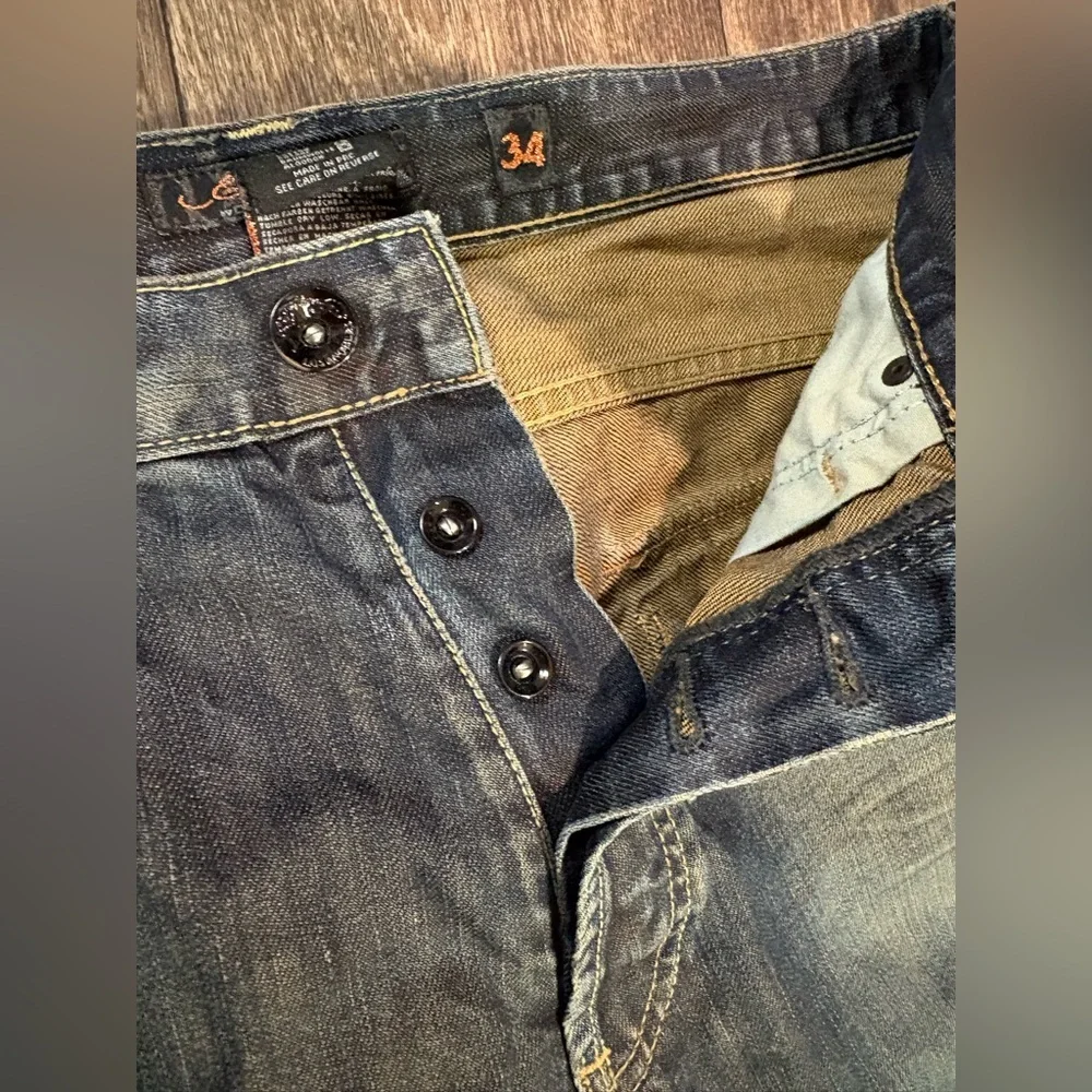 Ed Hardy Men's 34x34 Denim by Christian Audigier Jeans Dark Blue Wash ButtonFly